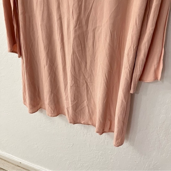 ASTR The Label Shift Dress Blush Pink Lace Up V-Neck Bell Sleeve Lined S - Picture 4 of 10